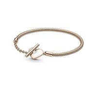 Bracelet Maille Serpent Barre en T C?ur Pandora Moments - Rose gold Doré Doré 18 cm