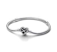 Bracelet Maille Serpent Fermoir C?ur de l?Infini Scintillant - Pandora Moments Argent Argent 20 cm