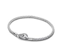 Pandora Bracelet Maille queue de renard Argent sterling Zircone cubique claire Fermoir pavé 19 cm