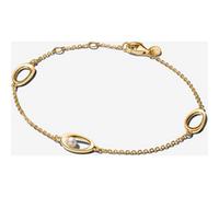 14k Gold-Plated Bracelet with White Treated Freshwater Cultured Pearl