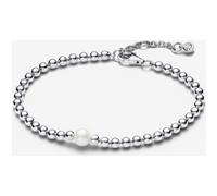 Pandora Bracelet Perle de Culture d'Eau Douce Traitée & Détails Sertis Grain 18 cm