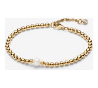 Pandora Bracelet Perle de Culture d'Eau Douce Traitée & Détails Sertis Grain - Sz. 18 cm 18 cm