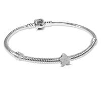 PANDORA Bracelet pour femme avec breloque mini étoile, finition mate, argent sterling 925, lot, joli ensemble de bijoux, parfait au quotidien 21512 21 cm