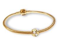 PANDORA Bracelet pour femme avec breloque perle, motif vagues abstraites, couleur or, intemporel, élégant au quotidien 28915 19 cm