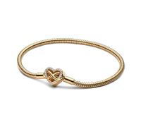 PANDORA Bracelet pour femme avec cœur infini scintillant doré 563758C01, 18 cm, Argent sterling, Oxyde de zirconium