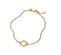 Pandora Bracelet pour femme 563830C01 Cercle pavé Perle dorée Argent Oxyde zirconium 18 cm