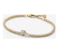 PANDORA Timeless 560041C01-18 Bracelet de tennis en argent sterling plaqué or 14 carats et oxyde de zirconium 18 cm