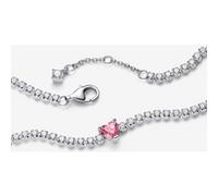 Pandora Bracelet Rivière Cœur Scintillant Rose 16 cm