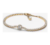 Pandora Bracelet Rivière Halo Scintillant Métal doré à l'Or 14 carats 18 cm