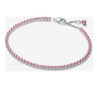 PANDORA Bracelet tennis pour femme en argent avec zircone rose 593927C02, 20 cm, Argent sterling, Oxyde de zirconium
