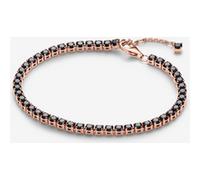 Pandora Bracelet Rivière Scintillant Noir Métal doré à l'Or Rose 14 carats - Sz. 20 cm 20 cm