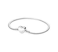 PANDORA Bracelet Snake Chain Sterling Silver Bracelet avec gravable Heart Clasp 599206C00-17 Marque, taille unique, Métal, Pas de gemme
