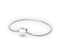 PANDORA Bracelet Snake Chain Sterling Silver Bracelet avec gravable Heart Clasp 599206C00-21 Marque, taille unique, Métal, Pas de gemme