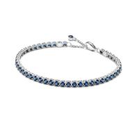 PANDORA Bracelet tennis pour femme en argent bleu scintillant 591469C02, 16 cm, Argent sterling, Cristal