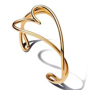 PANDORA Essence 563808C00-2 Bracelet en forme de cœur organique en argent sterling avec alliage plaqué or, taille : 19 cm