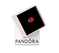 Pandora Breloque cœur en argent sterling avec émail rouge transparent 793337C02, taille unique, Argent sterling, Pas de gemme