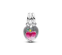 Pandora Breloque oiseau d'amour argent sterling 925 émail Double pendentif gravé 794484C01