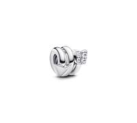 PANDORA Breloque flèche torsadée en argent sterling, Standard, Argent sterling, Zircone cubique