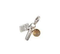 Pandora Breloque 763436C01 Triple d'amitié Argent sterling & Or plaqué zircone cubique Taille Unique