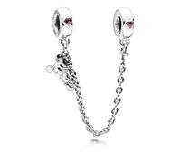 Pandora Chaîne de confort Disney Mickey en argent avec zircones cubiques rouges
