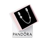 Pandora Chaîne de confort Marguerite en argent sterling avec zircones cubiques transparentes