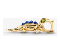 Alligator 14k Gold-Plated Charm with Imitation Lapis Lazuli and Light Green Crystal