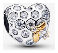Pandora Charm Bridgerton Cœur Nid d'abeilles et Abeille one size