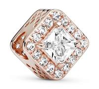 Pandora - Charm Carré Halo Scintillant - Femme - Accessoires - Rose - Taille: ONE Size