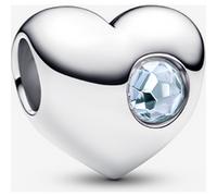 Pandora Charm Cœur Pierre Bleu Azur Mer Gravable one size