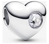 Pandora Charm Cœur Pierre Incolore Gravable one size