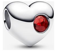 Pandora Charm Cœur Pierre Rouge Gravable one size