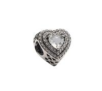 Pandora - Charm Cœurs Superposés Scintillants - Femme - Accessoires - Gris - Taille: ONE Size