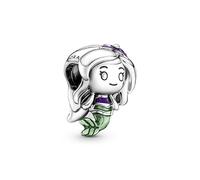 Pandora Charm Disney Ariel en argent sterling avec émail violet et vert