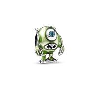 Pandora Charm Disney Pixar Monstres & Cie Bob Razowski en argent sterling avec émail bleu et cristal noir