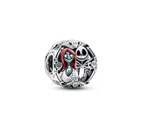 Pandora Charm Disney Sally et Jack en argent sterling avec émail noir, rouge et bleu