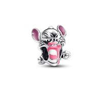 Pandora Charm Disney Stitch et gâteau d’anniversaire en argent sterling avec émail rose, violet, bleu et noir
