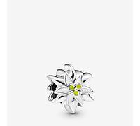 Pandora Charm Edelweiss en argent sterling avec émail blanc et jaune