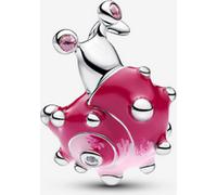 PANDORA Charm escargot rose en argent sterling 925 avec émail et zircone cubique, breloque animal avec pierres roses et transparentes, compatible Moments, 794553C01