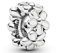 Pandora Charm espaceur Marguerite en argent avec émail blanc