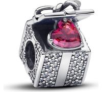 Pandora Charm Femme Cadeau étincelant Cœur Rouge Argent Sterling 793603C01