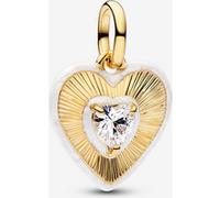 Pandora Charm Médaillon Cœur Blanc Rayonnant Doré one size