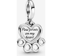 Pandora Passions Charm pendant Empreinte de patte et cœur en argent sterling