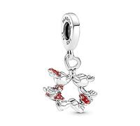 Pandora Charm pendant Disney Baiser entre Minnie et Mickey en argent sterling avec émail rouge