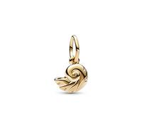 Pandora Charm pendant Disney La Petite Sirène forme coquillage en métal plaqué or 14 carats avec zircones cubiques transparentes