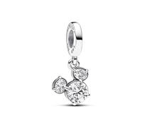 Pandora Charm pendant Disney Mickey forme tête de Mickey en argent sterling avec zircones cubiques transparentes