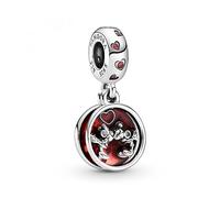 Charm Pendentif - PANDORA - Amour Mickey Mouse - Argent Sterling - Rouge Magenta - Femme