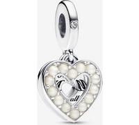 Pandora Charm Pendant Double Cœur Blanc Nacré one size