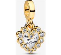 Pandora Charm Pendant Double Cœur Scintillant one size