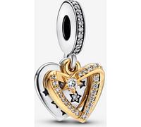 Pandora Charm Pendant Double Cœurs Étoile Filante one size