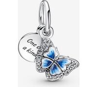 Pandora Charm Pendant Double Papillon Bleu & Citation one size